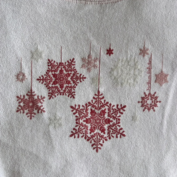 Northern Reflections Womens Light Pink Snowflake Cottagecore Crewneck Sweatshirt - Picture 5 of 9